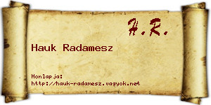 Hauk Radamesz névjegykártya